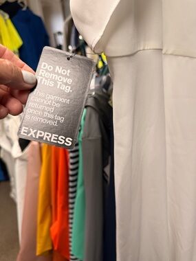 Express Cream Cap-Sleeve Dress
